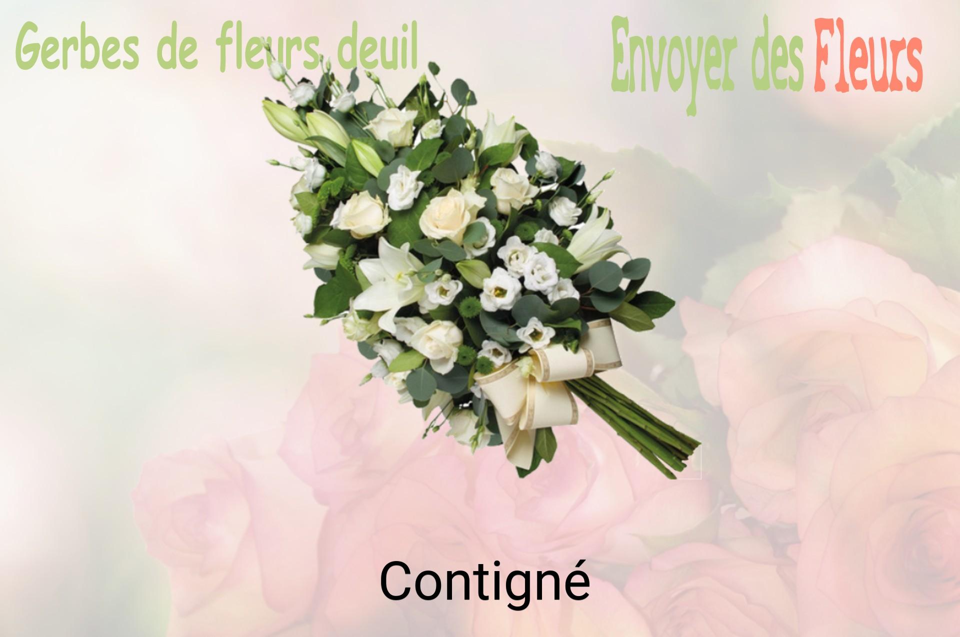 Gerbe de fleurs de deuil livrée à Contigné